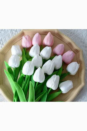 Pariso BIały sztuczny tulipan 34 cm