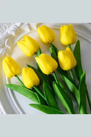 Pariso Żółty sztuczny tulipan 34 cm
