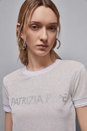 Patrizia Pepe Dzianinowy T-shirt „Essential”