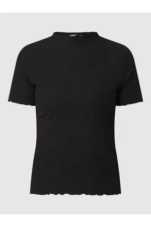 Only T-shirt z prążkowaną fakturą model ‘Emma’