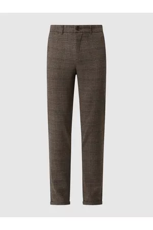 Matinique Mężczyzna Szerokie Nogawki - Spodnie ze wzorem w kratę glencheck model ‘Liam’