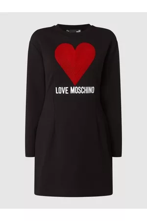 Love Moschino Kobieta Sukienki Dzienne - Sukienka z dzianiny dresowej z cekinami