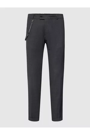 Club of Gents Mężczyzna Spodnie eleganckie - Spodnie do garnituru o kroju regular fit z ozdobnym łańcuszkiem model ‘Cameron’