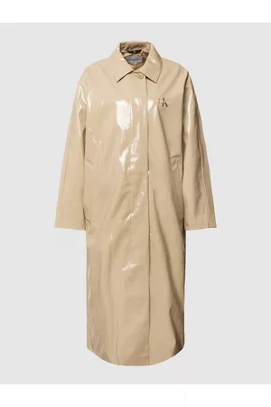 Calvin Klein Kobieta Płaszcze - Płaszcz z nadrukiem z logo model ‘OVERSIZED COATED COAT’