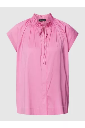 REPEAT cashmere Top bluzkowy z falbankami i wiązaniem