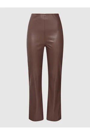 Soaked in Luxury Kobieta Spodnie Skórzane - Spodnie skórzane o rozkloszowanym kroju z elastycznym pasem model ‘KAYLEE’