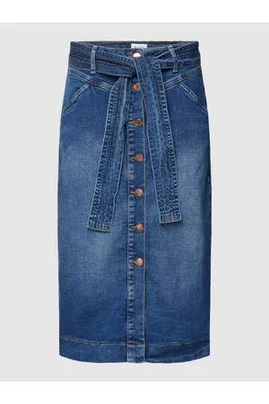 Saint Tropez Kobieta Midi - Spódnica jeansowa z listwą guzikową model ‘Torida’