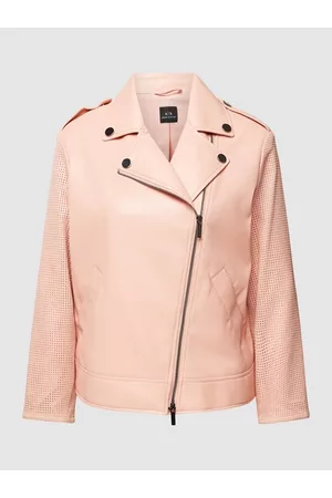 Armani Exchange Kobieta Z Kołnierzem - Kurtka skórzana z kołnierzem z połami