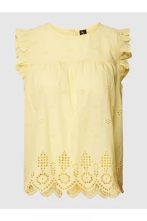 ONLY Kobieta Bluzki z Haftem - Bluzka z czystej bawełny z haftem angielskim model ‘LODA’