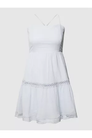 Guess Kobieta Sukienki Dzienne - Sukienka mini z bawełny z haftem angielskim