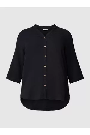 Carmakoma Kobieta Bluzki Koszulowe - Bluzka koszulowa PLUS SIZE z listwą guzikową model ‘THEIS’