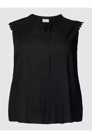 Carmakoma Kobieta Bluzki Koszulowe - Bluzka PLUS SIZE z wiskozy z dekoltem w serek model ‘MUMI’