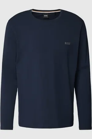 HUGO BOSS Bluzka z długim rękawem i wyhaftowanym logo model ‘Mix&Match’