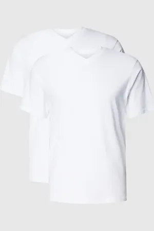 Götzburg Wäsche T-shirt z dekoltem w serek w zestawie 2 szt. model ‘PURE COTTON’