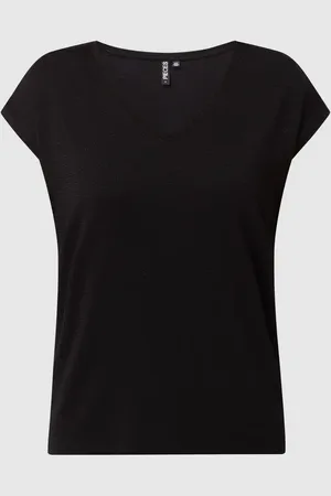Pieces® T-shirt z efektowną przędzą model ‘Billo’
