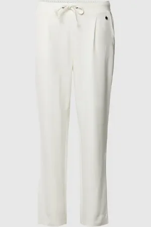 FRANSA Spodnie materiałowe o kroju stretch fit z zakładkami w pasie model ‘ZASTRETCH 1’