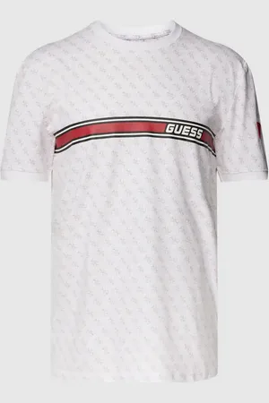 Guess T-shirt z logo na całej powierzchni model ‘JAMEY’