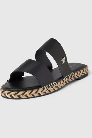 Tommy Hilfiger Sandały ze skóry z aplikacją z logo