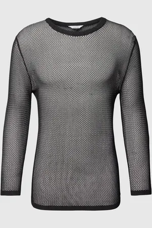 Calvin Klein Bluzka z długim rękawem z ażurowym wzorem