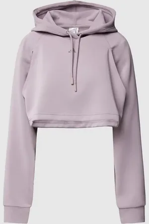 adidas Bluza krótka z kapturem w jednolitym kolorze