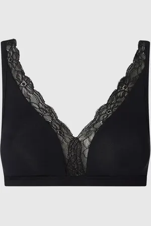 Hanro Biustonosz typu bralette z dodatkiem streczu model ‘Cotton Lace’