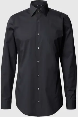 HUGO BOSS Koszula biznesowa o kroju slim fit z popeliny z bardzo długim rękawem