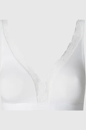 Hanro Biustonosz typu bralette z dodatkiem streczu model ‘Cotton Lace’