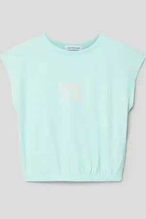 Calvin Klein T-shirt z zaokrąglonym dołem model ‘GRADIENT’
