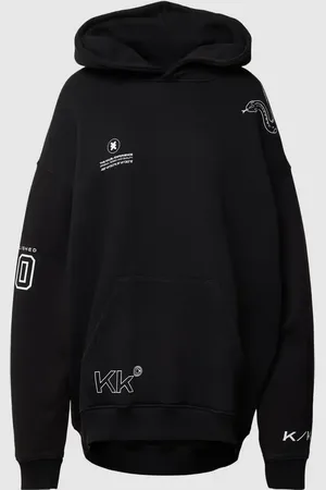 Karo Kauer Bluza z kapturem o kroju oversized z nadrukami z logo
