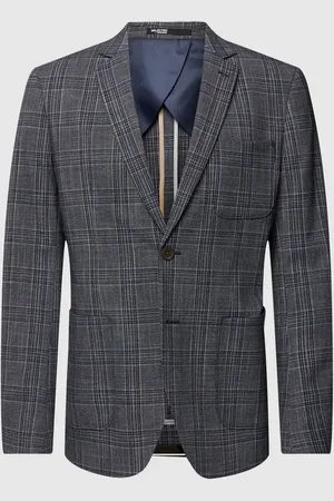 SELECTED Marynarka na 2 guziki o kroju slim fit w szkocką kratę