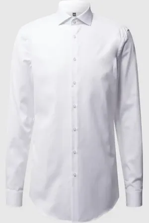 Jake*s Koszula biznesowa o kroju slim fit z twillu z bardzo długim rękawem