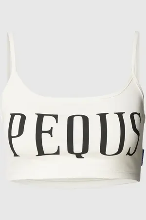 PEQUS Top krótki z nadrukiem z logo