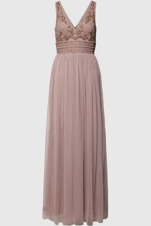 Lace & Beads Sukienka wieczorowa z obszyciem ozdobnymi perełkami i kamieniami