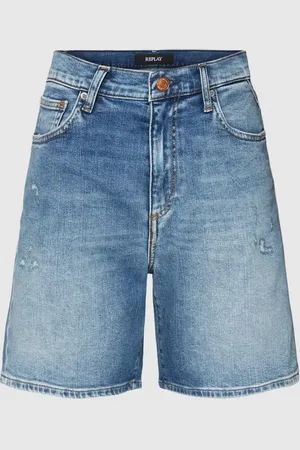 Replay Szorty jeansowe z przetarciami model ‘SHIRBEY’