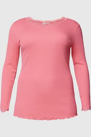 FRANSA Bluzka PLUS SIZE z długim rękawem i prążkowaną fakturą model ‘Zamond’
