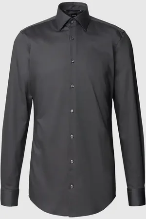 HUGO BOSS Koszula biznesowa o kroju slim fit z twillu z bardzo długim rękawem