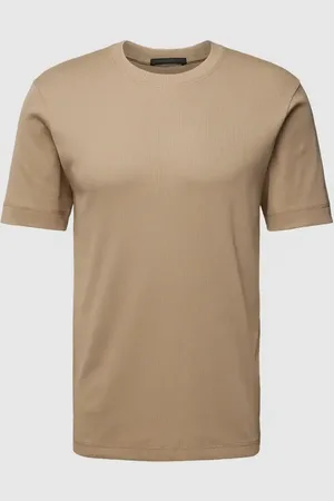 Drykorn T-shirt z prążkowanym, okrągłym dekoltem model ‘Raphael’