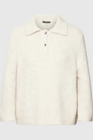 Opus Sweter z dzianiny z wykładanym kołnierzem model ‘Pukle’