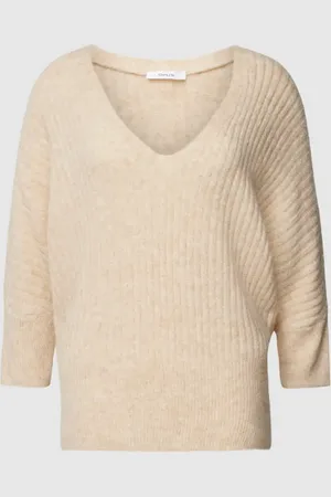 Opus Sweter z dzianiny z dekoltem w serek model ‘Peruso’