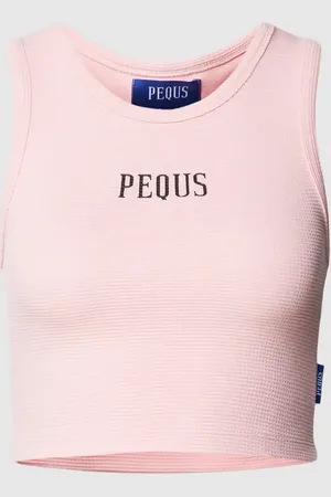 PEQUS Top krótki z nadrukiem z logo