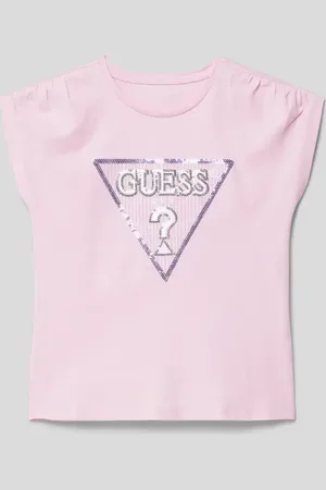 Guess T-shirt z cekinowym obszyciem