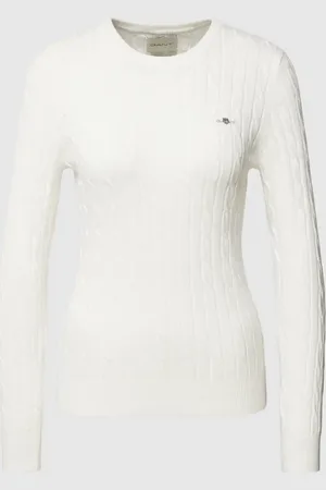 GANT Sweter z dzianiny z detalem z logo