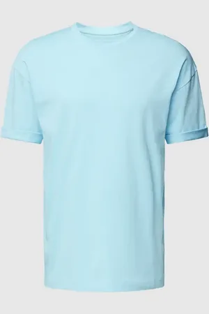 Drykorn T-shirt z prążkowanym, okrągłym dekoltem model ‘THILO’