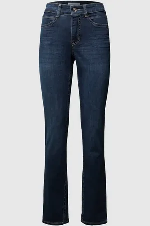 Mac Jeansy o kroju straight fit z naszywką z logo model ‘Angela’