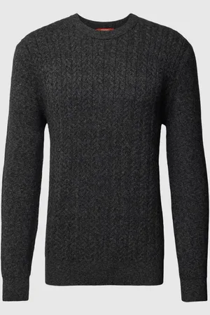 ESPRIT Sweter z dzianiny z prążkowanymi wykończeniami