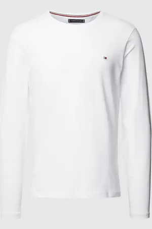 Tommy Hilfiger Bluzka o kroju slim fit z długim rękawem i wyhaftowanym logo