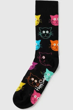 Happy Socks Skarpety ze wzorem na całej powierzchni model ‘CAT’