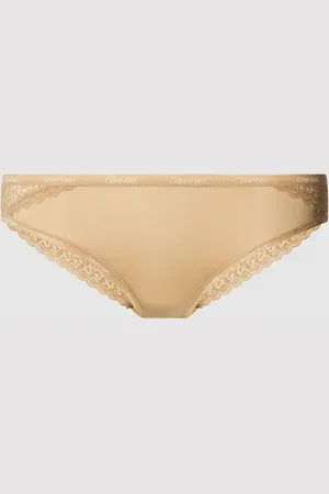 Calvin Klein Majtki z koronkowym obszyciem w jednolitym kolorze