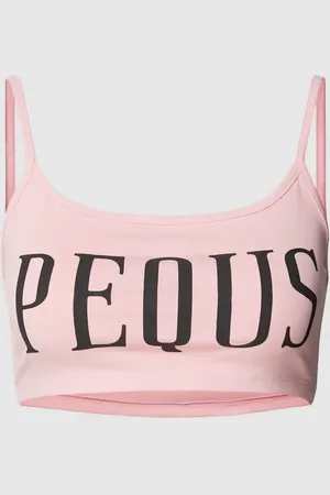 PEQUS Top krótki z nadrukiem z logo