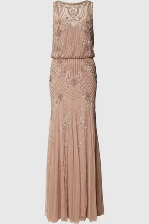 Lace & Beads Sukienka wieczorowa z cekinowym obszyciem i obszyciem ozdobnymi perełkami